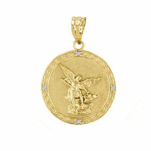 St. Saint Michael Archangel Prayer Diamond Pendant